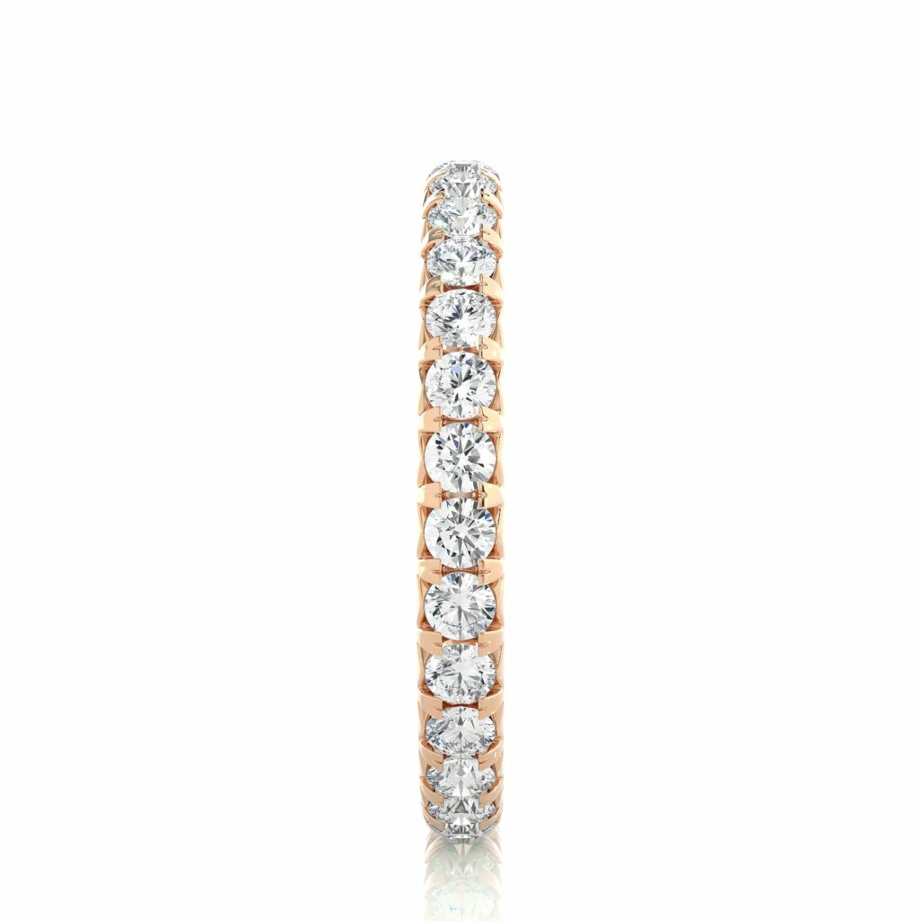 1.05 Carat Round Cut French Setting Diamond Eternity Band In Rose Gold