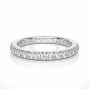 1.05 Carat Round Cut French Setting Diamond Eternity Band In White Gold White Eternity Wedding Rings