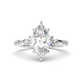 2.18ct Marquise Lab Diamond Ring with Accent Stones