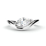 1 Ct Marquise Cut Diamond Solitaire Ring with Curved Band Design
