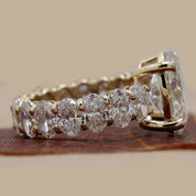14.75 Carat oval-cut diamond eternity ring four prong claw setting