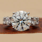 Front View of 13 Carat Round Cut Diamond Eternity Band With U Prong Setting