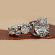 Side View Of 13 Carat Round Cut Diamond Eternity Band With U Prong Setting