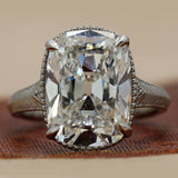 6.18 Ct Elongated Cushion-Cut Diamond Vintage-Style Engagement Ring
