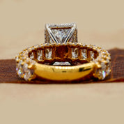 Back View Of 11.68 Ct Radiant Cut Hidden Halo Pavé Diamond Ring