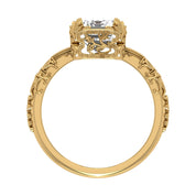 Side View Of 2.5 Ct Emerald Cut Solitaire Ring Four-Prong Corner