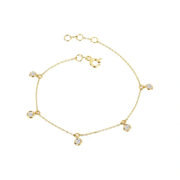 0.54 Carat Diamond Station Bracelet in Yellow Gold 18K Yellow Gold Natural Diamond