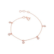 0.54 Carat Diamond Station Bracelet in Yellow Gold 18K Rose Gold Natural Diamond