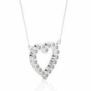 0.50 Ct Round Cut Prong Setting Diamond Heart Shaped Necklace In White Gold