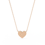 Heart Lab Diamond Pave Set Necklace In Rose Gold