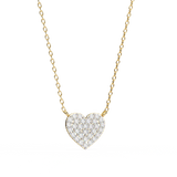 Heart Lab Diamond Pave Set Necklace In Rose Gold