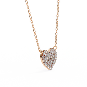 Heart Lab Diamond Pave Set Necklace In Rose Gold