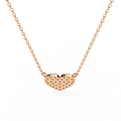 Heart Lab Diamond Pave Set Necklace In Rose Gold
