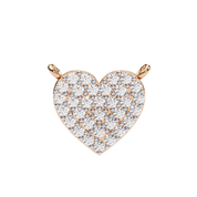 Heart Lab Diamond Pave Set Necklace In Rose Gold