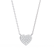 Heart Lab Diamond Pave Set Necklace In Rose Gold 950 Platinum Natural Diamond