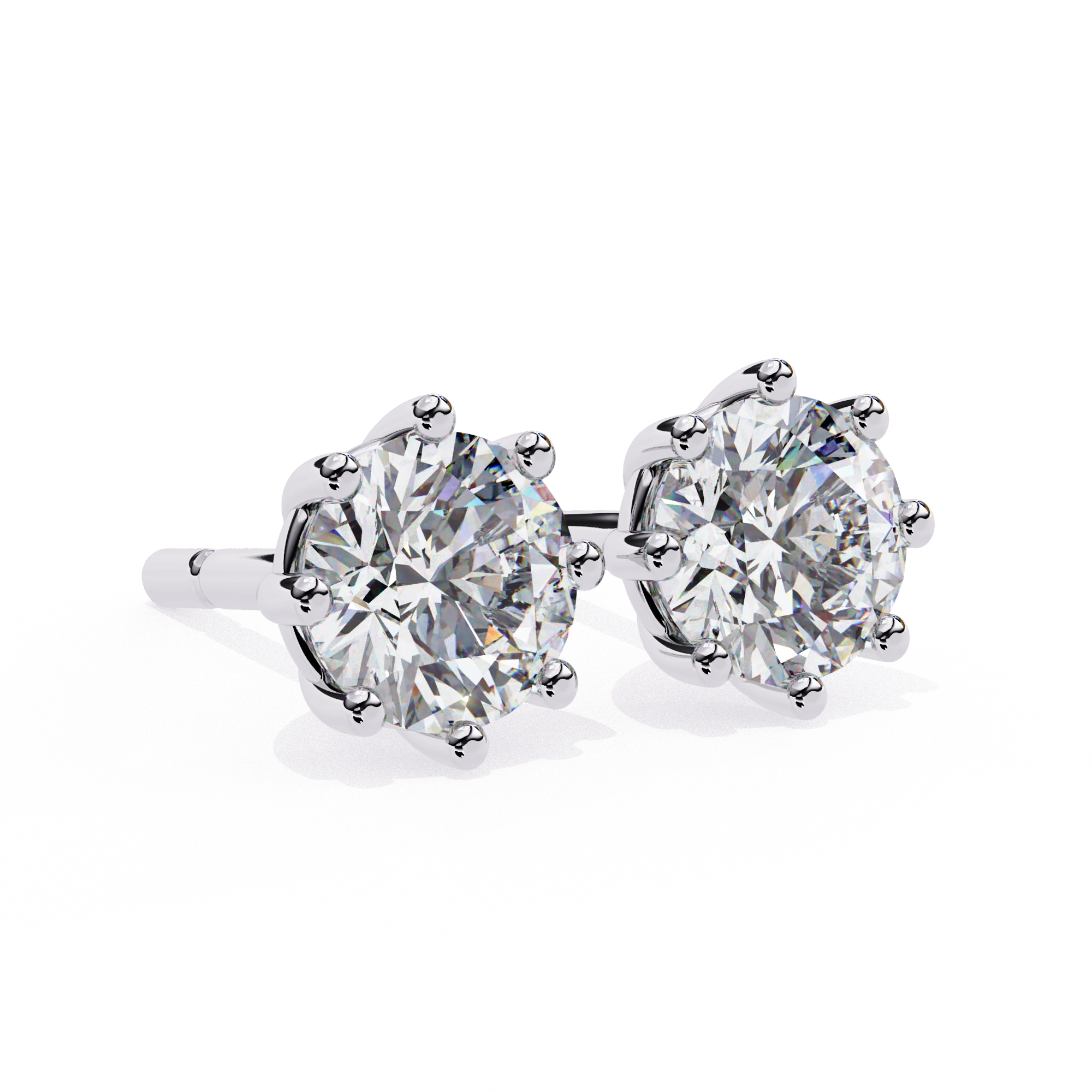 1.30 Ct Prong Set Diamond Stud Earrings for Women 18K White Gold Natural Diamond