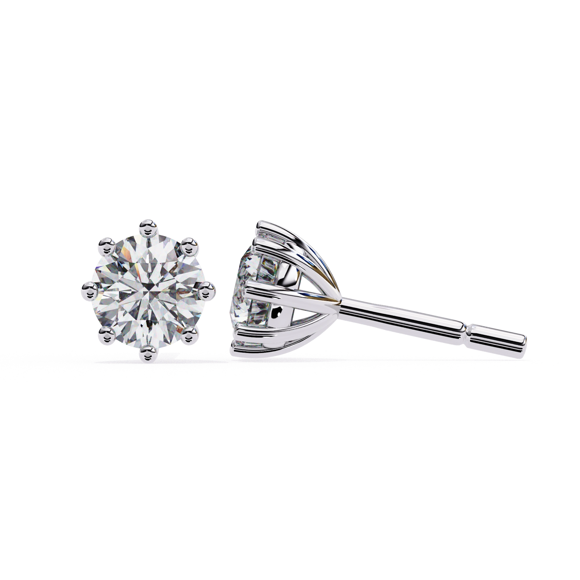 1.30 Ct Prong Set Diamond Stud Earrings for Women