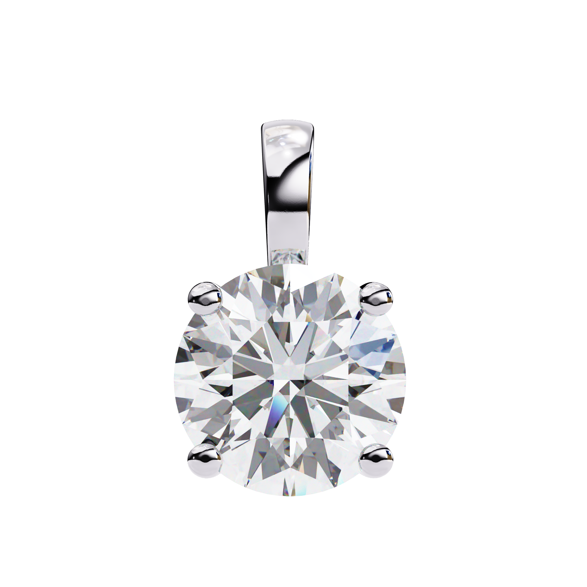 2 Ct. Round Lab Grown Diamond Pendant 14K White Gold
