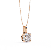 3 Ct Large Round Lab Diamond Solitaire Pendant Yellow Gold 18K Rose Gold
