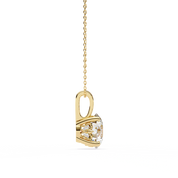 3 Ct Large Round Lab Diamond Solitaire Pendant Yellow Gold