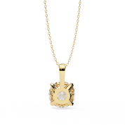 3 Ct Large Round Lab Diamond Solitaire Pendant Yellow Gold