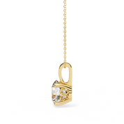 3 Ct Large Round Lab Diamond Solitaire Pendant Yellow Gold