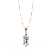 1 Ct Marquise Cut Diamond Solitaire Pendant in Yellow Gold 18K Rose Gold Natural Diamond