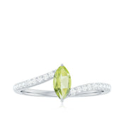 2.20 Ct Marquise Peridot Bypass Gemstone Ring in Yellow Gold