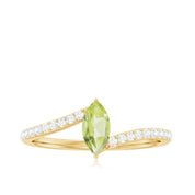 2.20 Ct Marquise Peridot Bypass Gemstone Ring in Yellow Gold