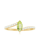 2.20 Ct Marquise Peridot Bypass Gemstone Ring in Yellow Gold