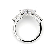 2.78 Ct Princess Cut Lab Diamond Ring with Marquise, Pear Side Stones