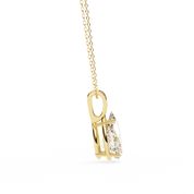2.61 Ct Pear Shaped Diamond Solitaire Pendant in Yellow Gold