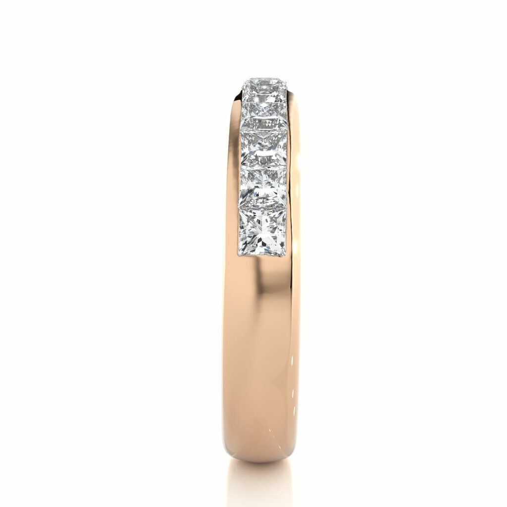 1.05 Ct Princess Cut Channel Set Diamond Eternity Wedding Band
