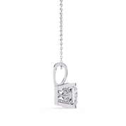 2.74 Ct Princess Cut Lab Diamond Pendant Bold White Gold Setting