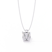 2.74 Ct Princess Cut Lab Diamond Pendant Bold White Gold Setting