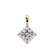 3 Ct Princess Cut Lab Diamond Solitaire Pendant Rose Gold