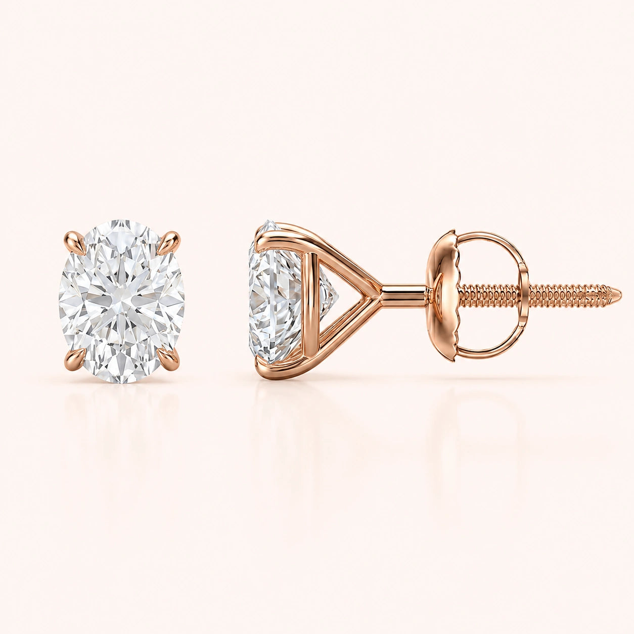 Oval Diamond Earrings in Multiple Settings & Carat