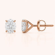 Oval Diamond Earrings in Multiple Settings & Carat