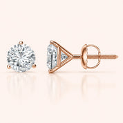 0.50 Ct to 5 Carat Round Stud Earrings in Multiple Settings