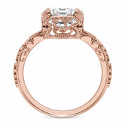 Metal View of 2.5 Ct Emerald Cut Diamond Solitaire Engagement Ring with 4-Prong Setting