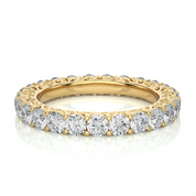 2.30 Carat Filigree Prong Setting Diamond Eternity Band In Rose Gold Yellow