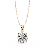 1.67 Round Brilliant Cut Diamond Solitaire Pendant in Yellow Gold