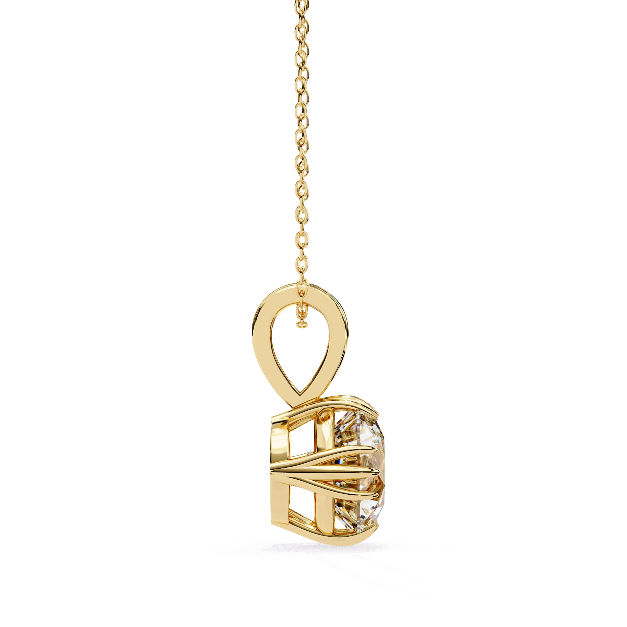 2 Ct Round Brilliant Diamond Necklace in Yellow Gold