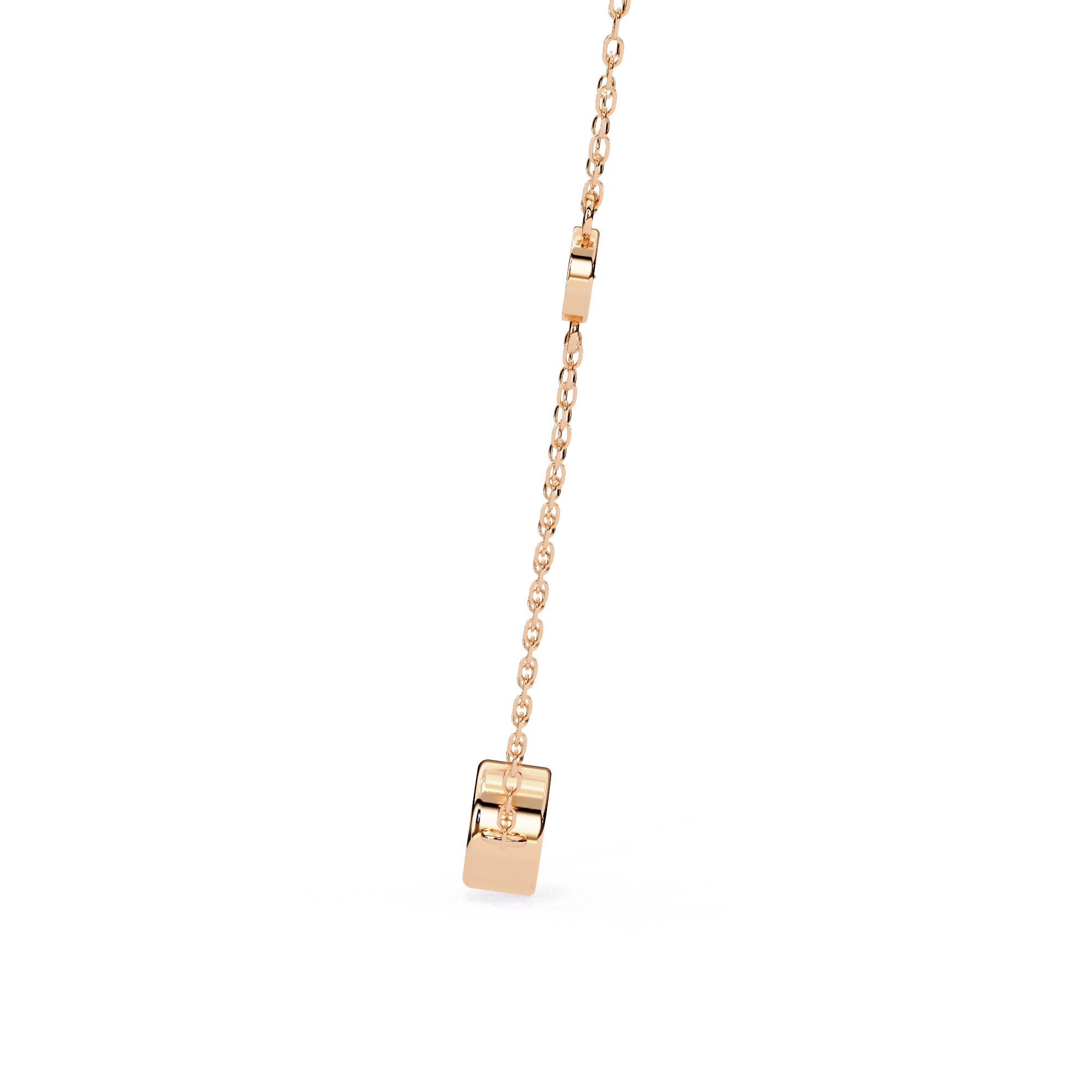 Round Cut Lab Diamond Bezel Set Necklace In Rose Gold