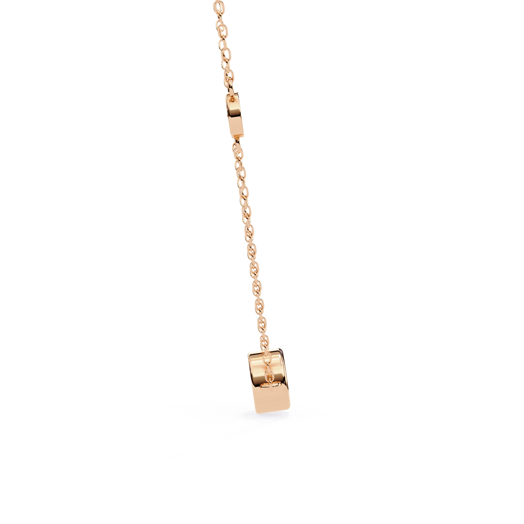 Round Cut Lab Diamond Bezel Set Necklace In Rose Gold