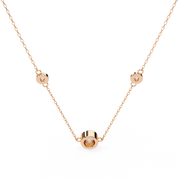Round Cut Lab Diamond Bezel Set Necklace In Rose Gold