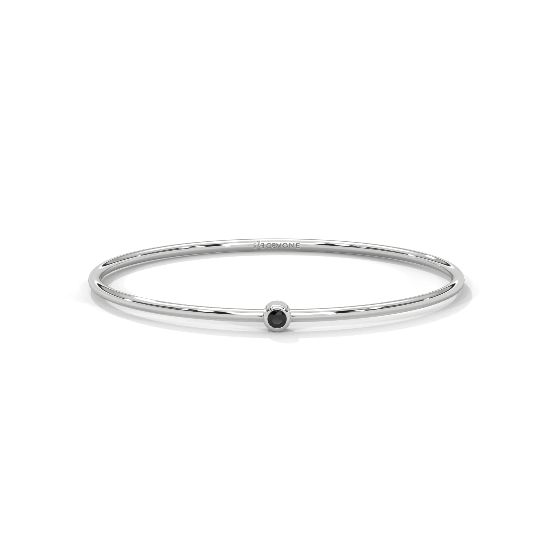 Round Cut Black Diamond Solitaire Bangle Bracelets