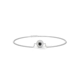 Luxury Round Cut Halo Black & White Diamond Bracelet