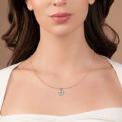 2.43 Ct Round Lab Diamond Crown Basket Pendant Yellow Gold