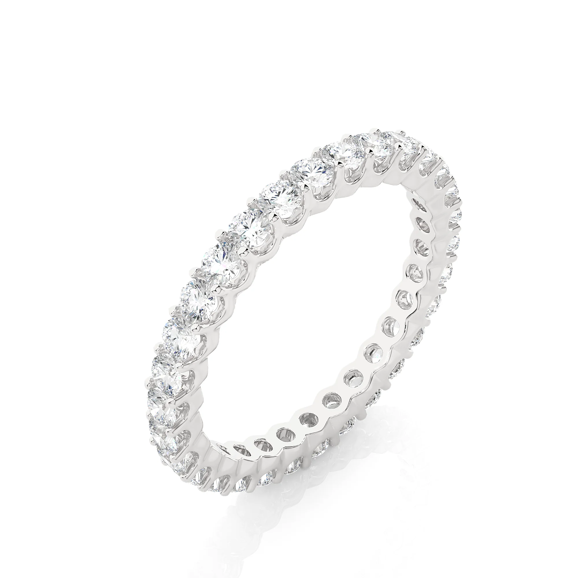 1.20 Ct Round Cut Prong Setting Diamond Wedding Band Eternity Wedding Rings